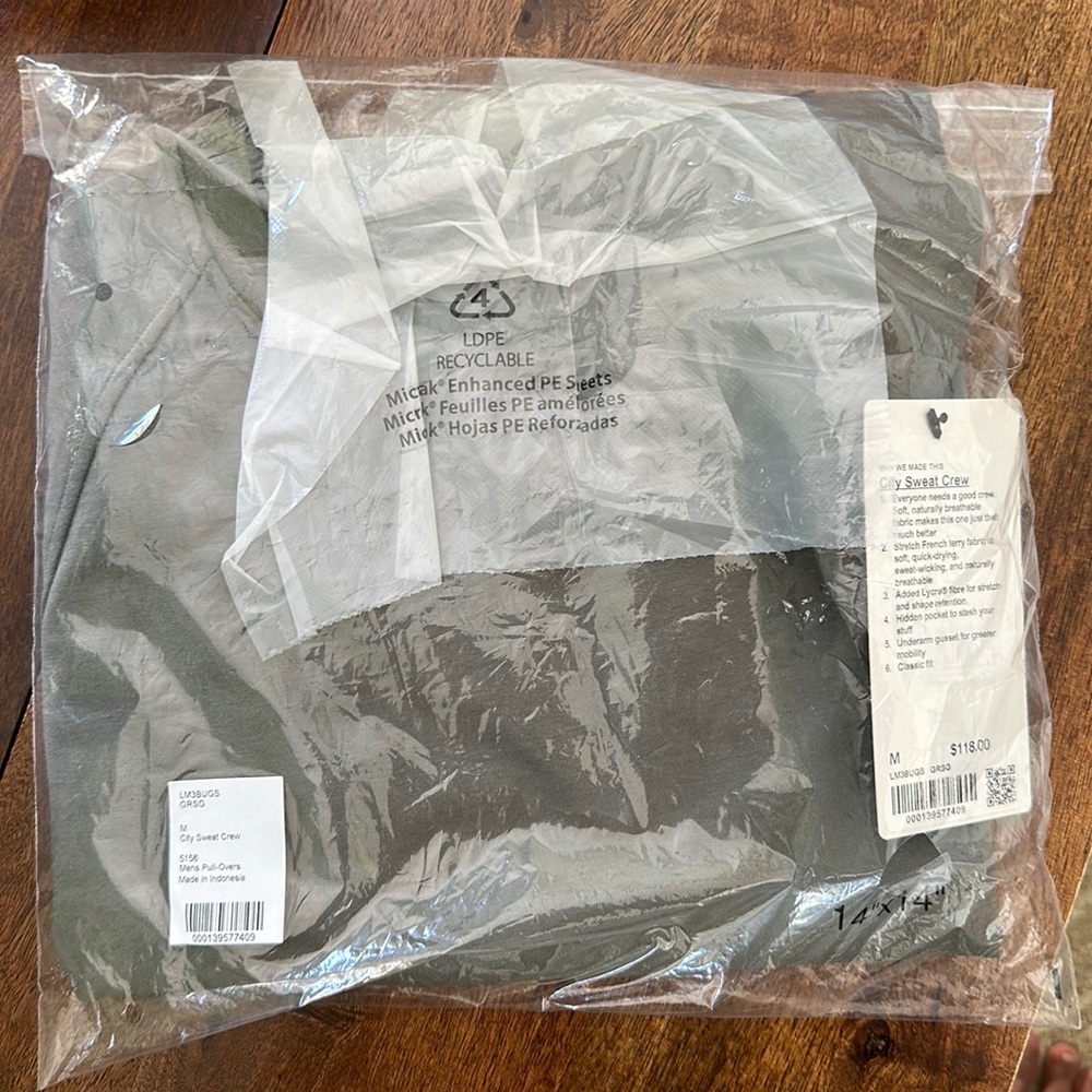 Medium Lululemon City Sweat Crew - Olive Green